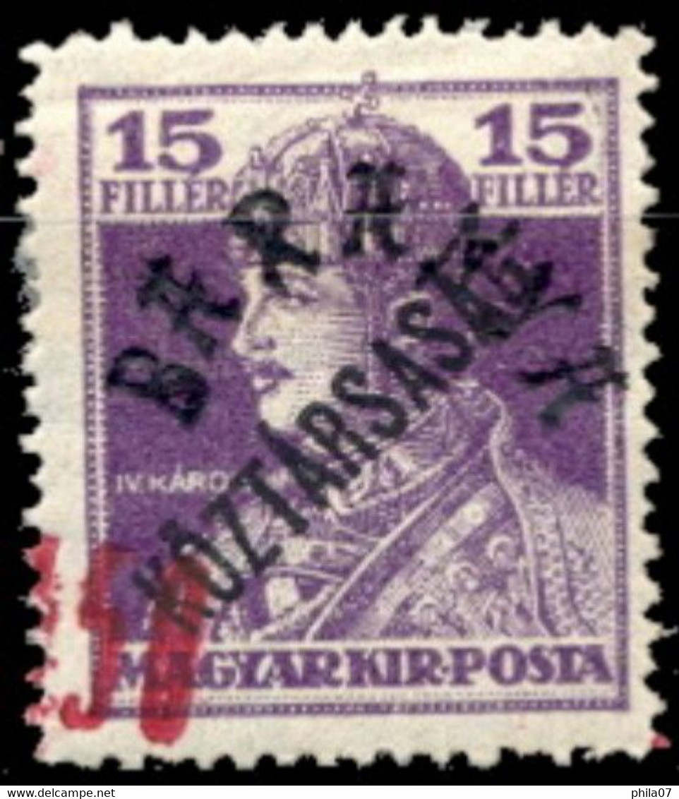 BARANYA, HUNGARY - Provisional Edition For Baranya Mi.No. 57 (basic Stamp Hungary Mi.No. 237). Shifted Red Overprint Of - Andere & Zonder Classificatie