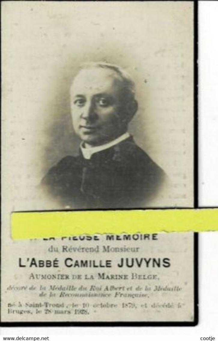 Camille Juvyns (priester ) O Sint -truiden1879 + Brugge 1928 - Imágenes Religiosas