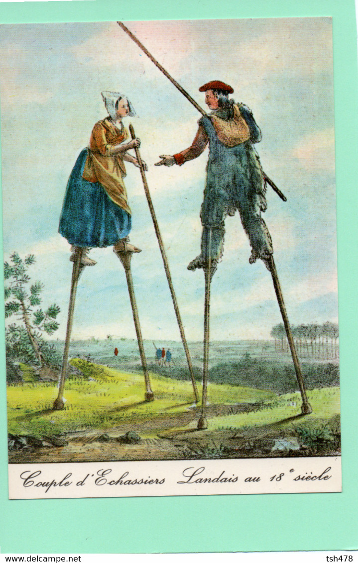 40----LA LANDE--Un Couple D échassiers Landais Dans La Forêt --( Reproduction D'une Gravure 18è Siècle )---voir 2 Scans - Other & Unclassified