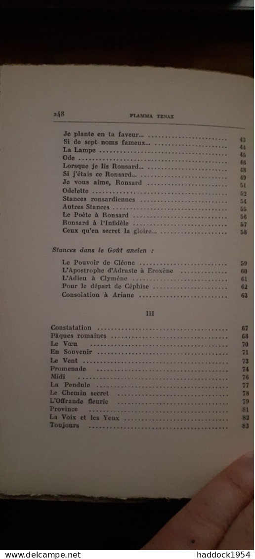 flamma tenax 1922-1928 HENRI DE REGNIER mercure de france 1928