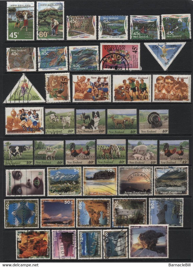 New Zealand (10) 100 Different Decimal Stamps. 1995-97 Unused & Used. Hinged. - Collections, Lots & Séries