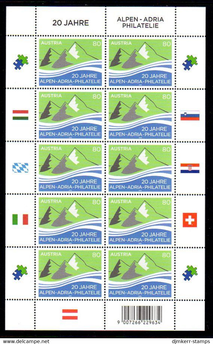 AUSTRIA 2015 Alpen-Adria Philately Sheetlet Of 10 MNH / **. Michl 3227 - Blocs & Hojas