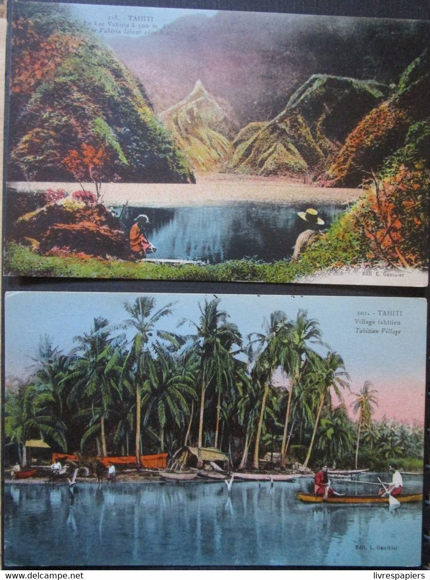 Tahiti Lot 2 Cpa Le Lac Et Village - Polynésie Française