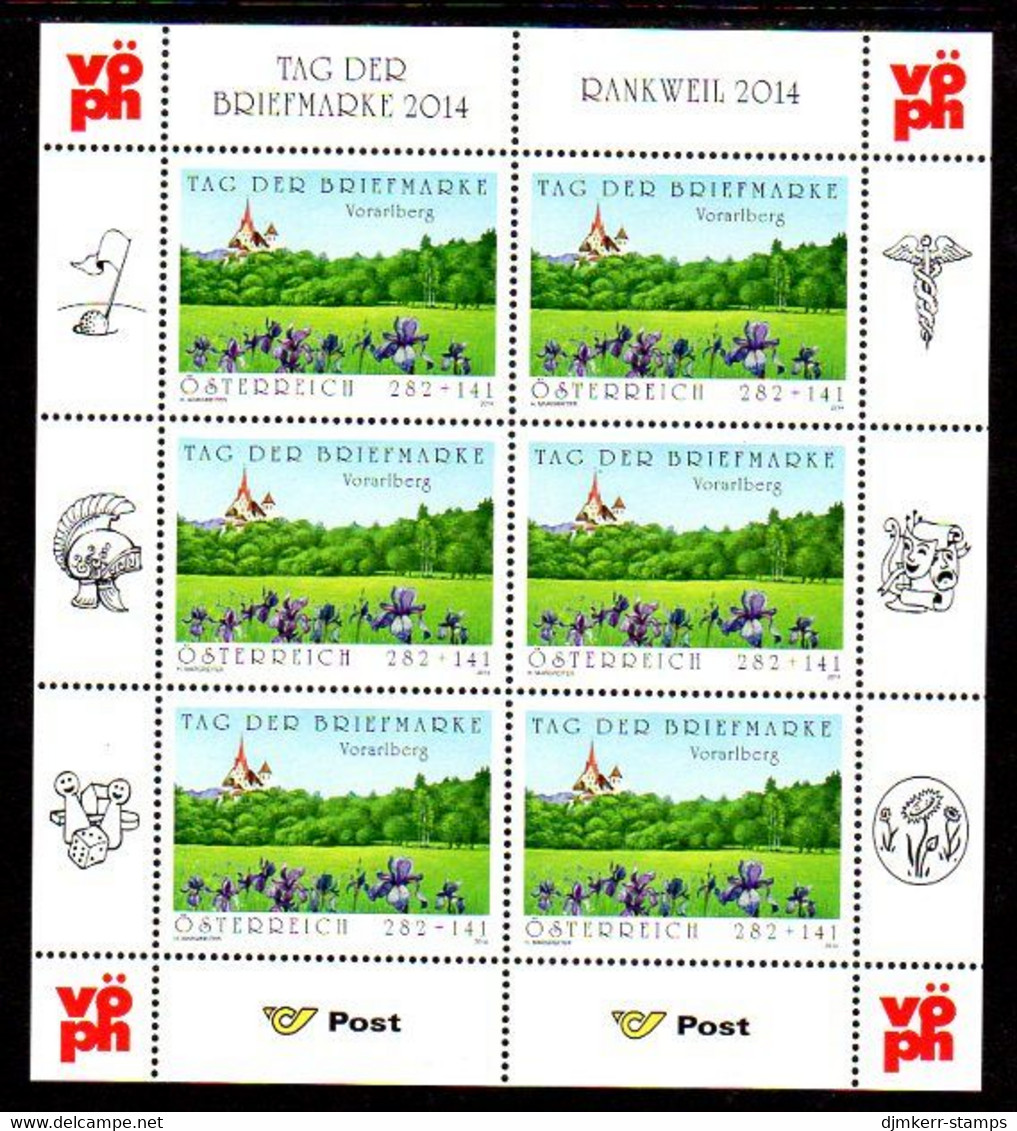 AUSTRIA 2014 Stamp Day: Rankweil Basilica Sheetlet Of 6 MNH / **.  Michel 3159 - Blocks & Kleinbögen