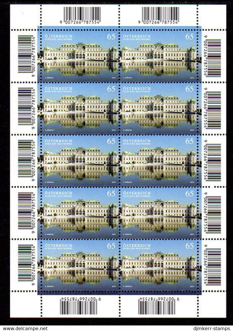 AUSTRIA 2010 Schloss Belvedere Sheetlet, MNH / **.  Michel 2860 Kb - Blocs & Feuillets