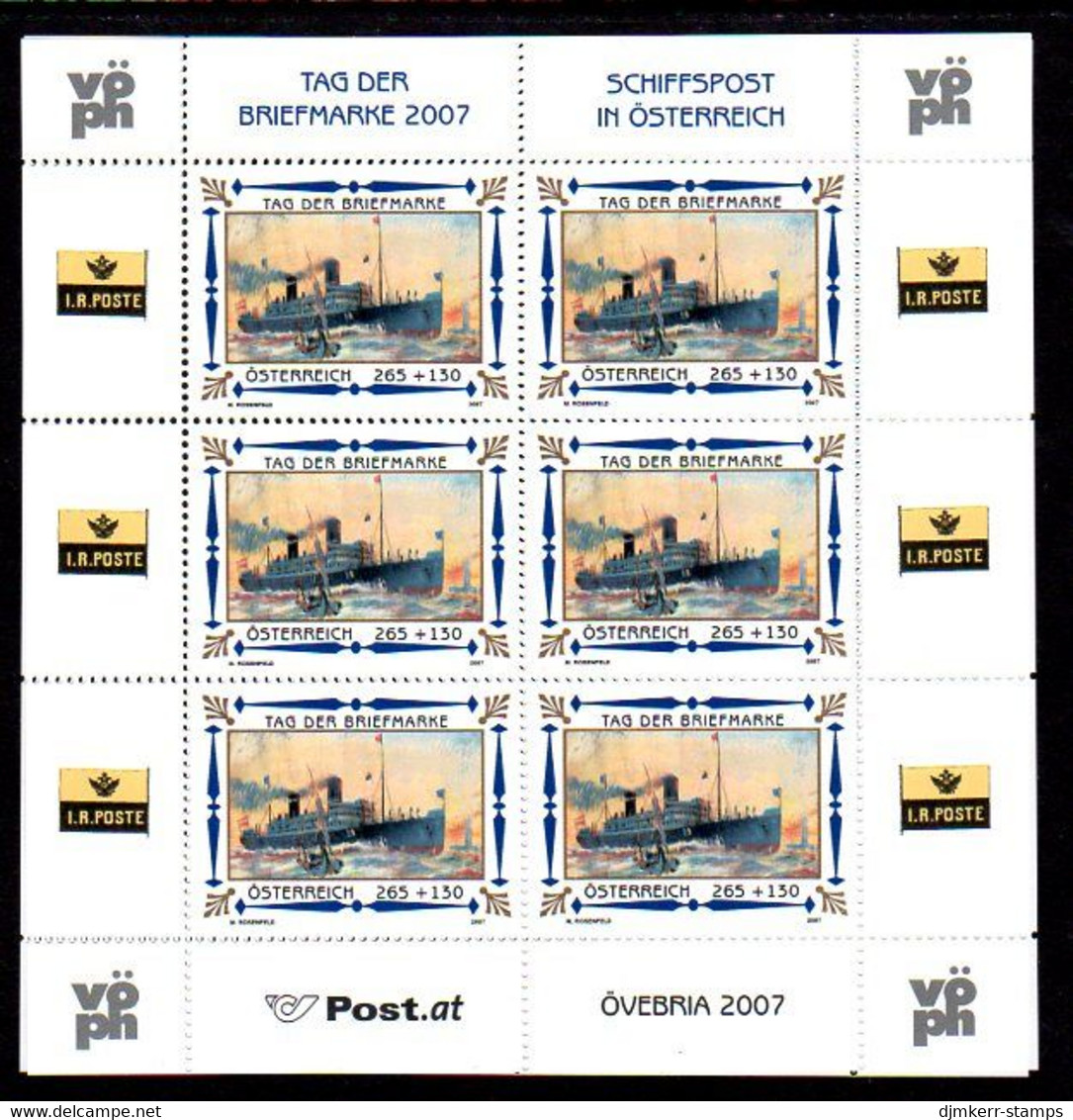 AUSTRIA 2007 Stamp Day Sheetlet, MNH / **.  Michel 2669 Kb - Blokken & Velletjes