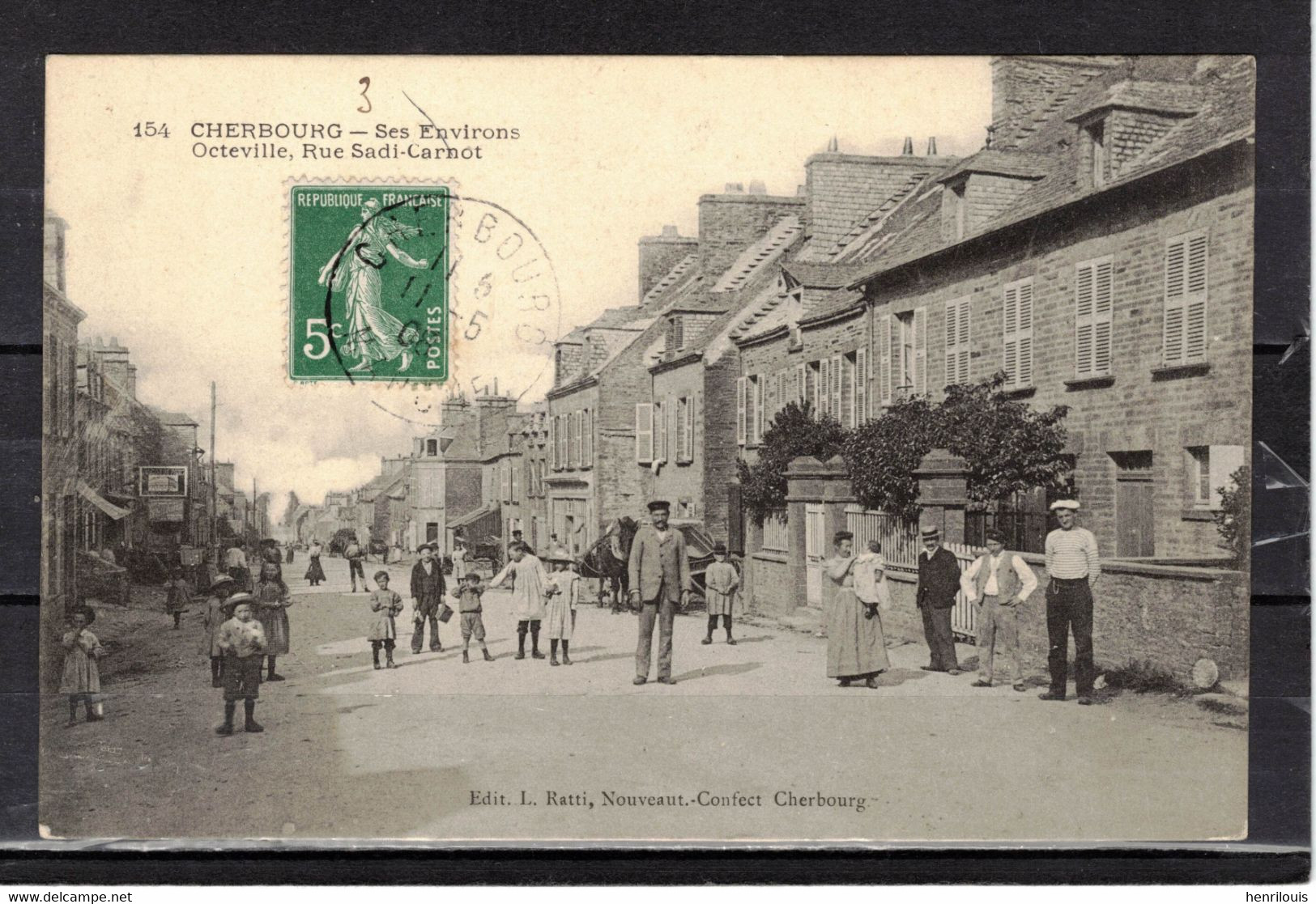 CPA 50 - OCTEVILLE     ( Ref 50 - 1103 ) La Rue Sadi Carnot - Octeville