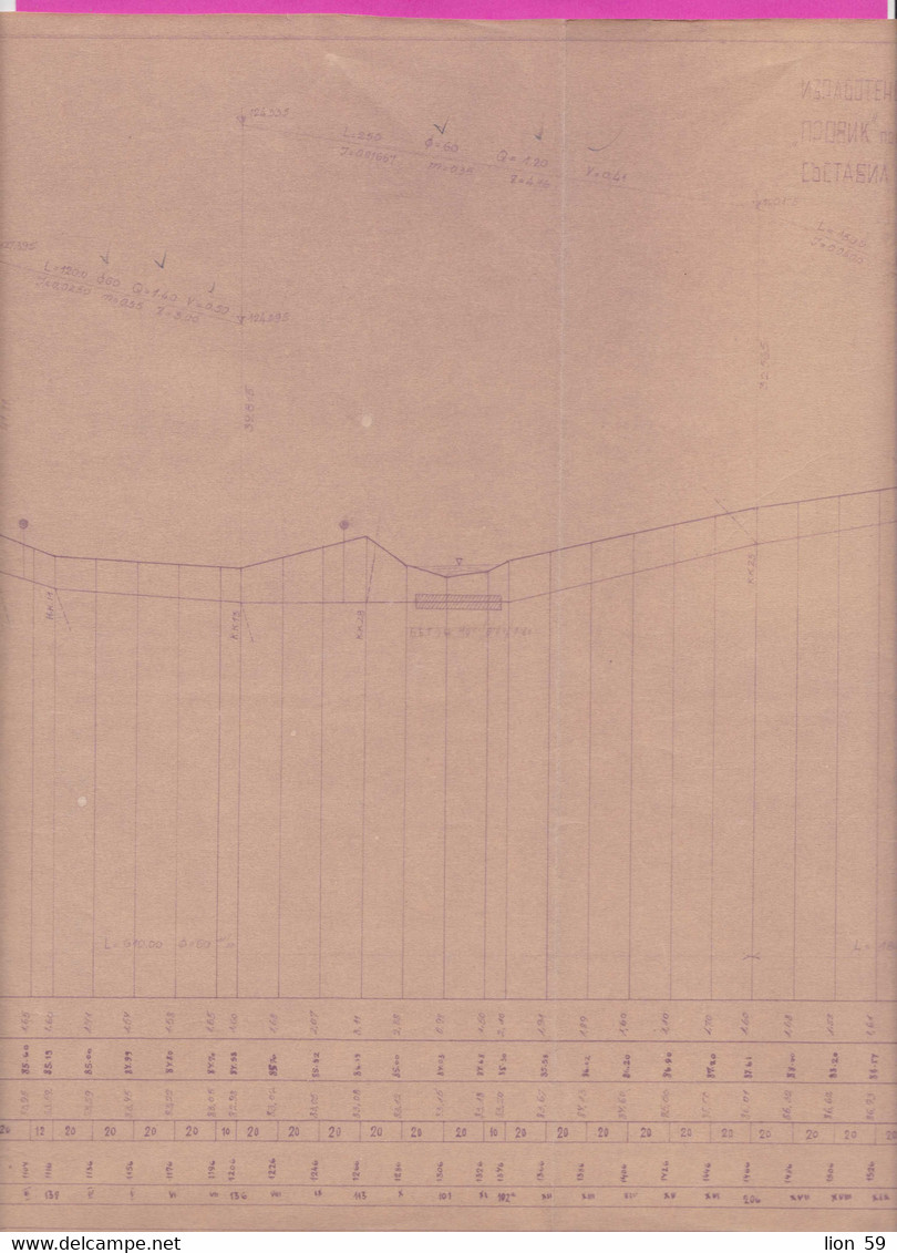 259116 / Bulgaria 1948 - 10+20 (1945) Leva , Revenue Fiscaux  , Water supply plan for a building in Sofia