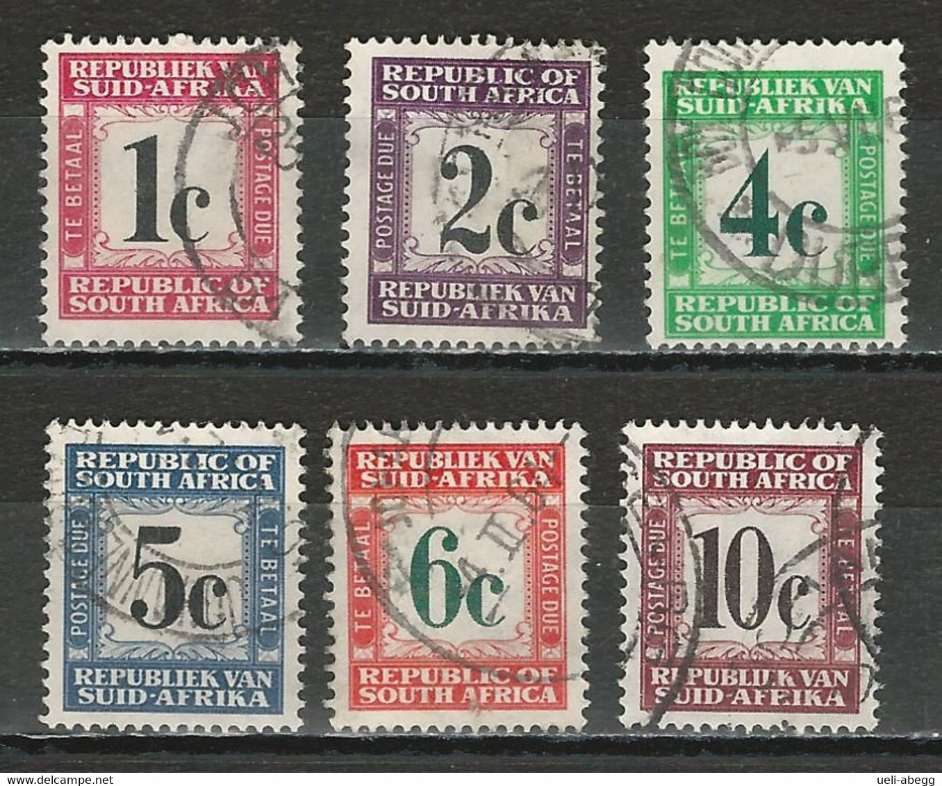 South Africa SG D51, 53, 54, 56-58, Mi P51-53, 55, 58, 59 O Used - Postage Due