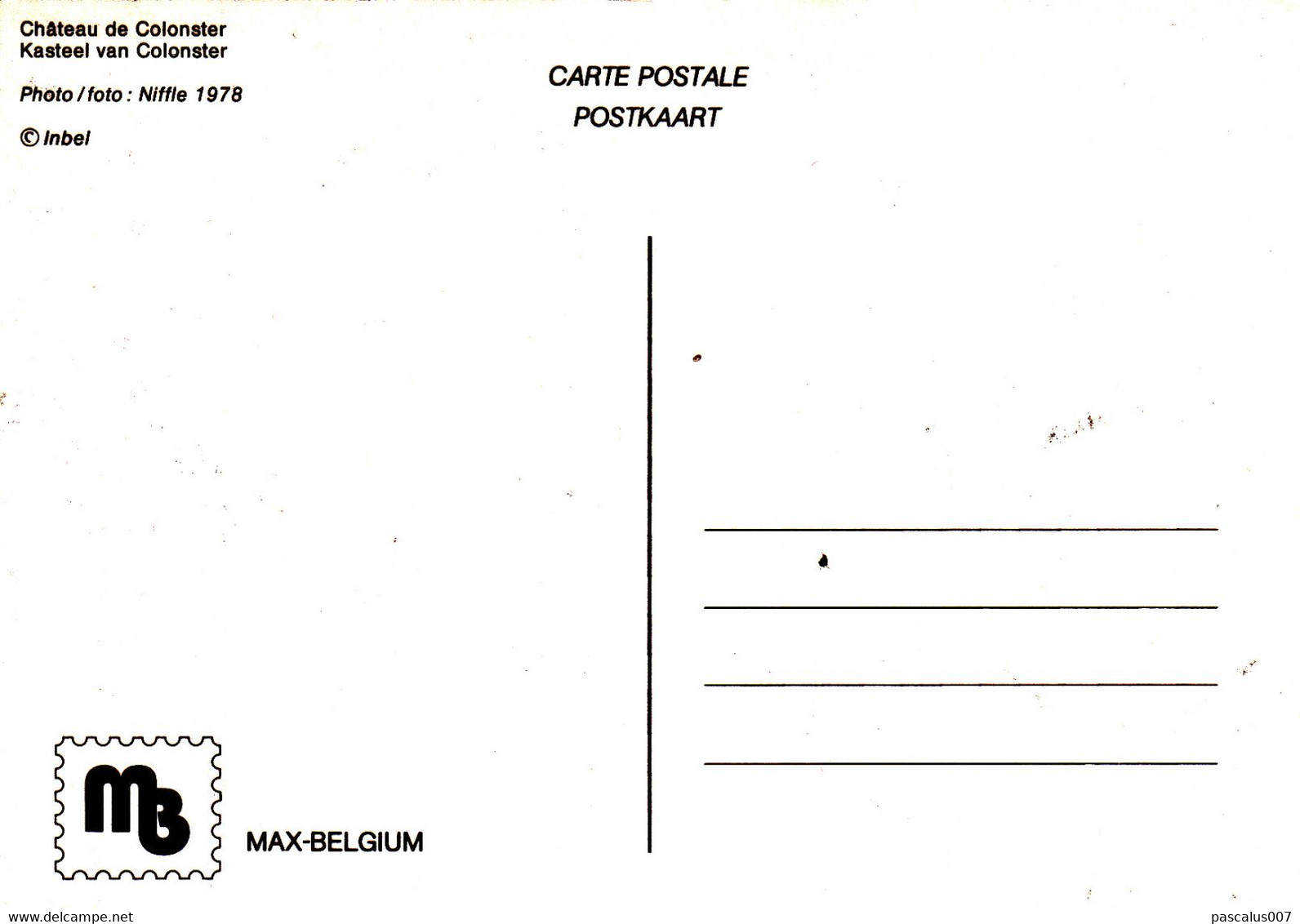 B01-325 2196 Carte Maximum Tourisme Château Colonster CS - Carte Souvenir FDC 02-11- 1985 4000 Liège - 1981-1990