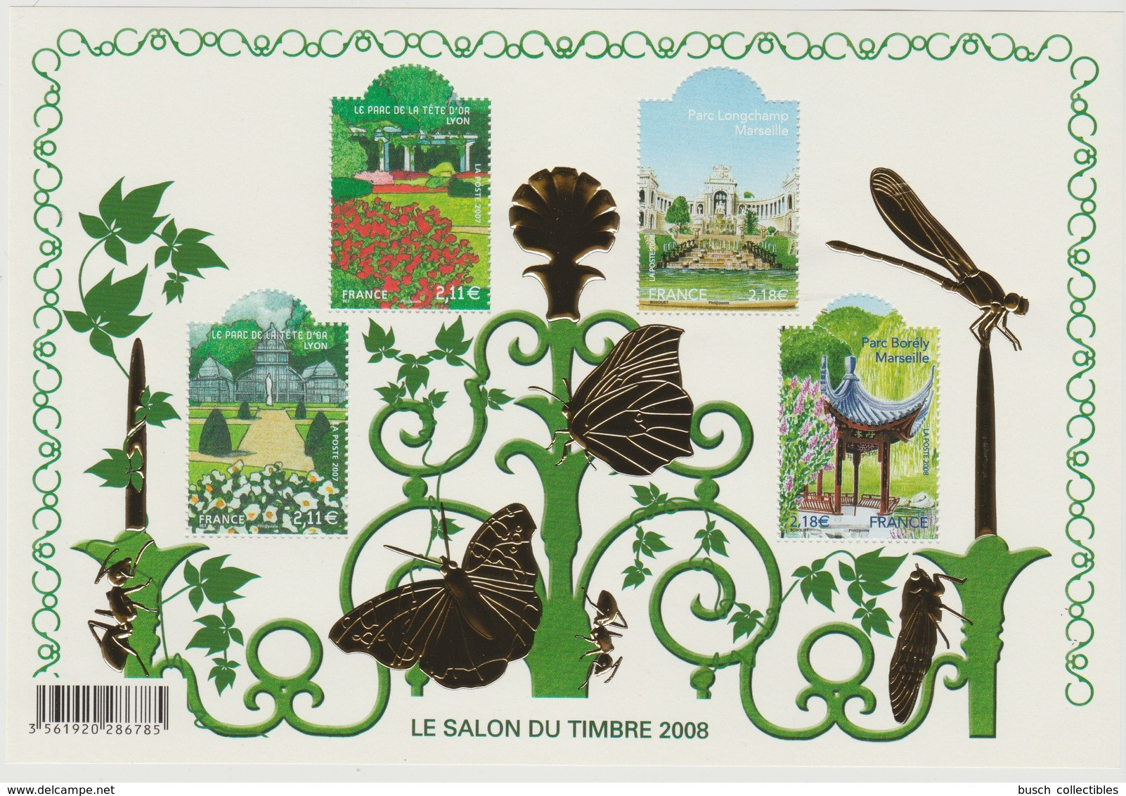 France 2008 BF 120 Salon Du Timbre Doré Gaufré Parcs RARE ! ** - Mint/Hinged