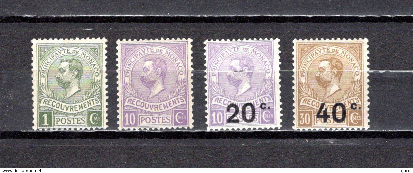 Mónaco   1910-19  .-   Y&T  Nº   8/9-11/12    Taxa    *  ( C/charniere ) - Fiscale Zegels