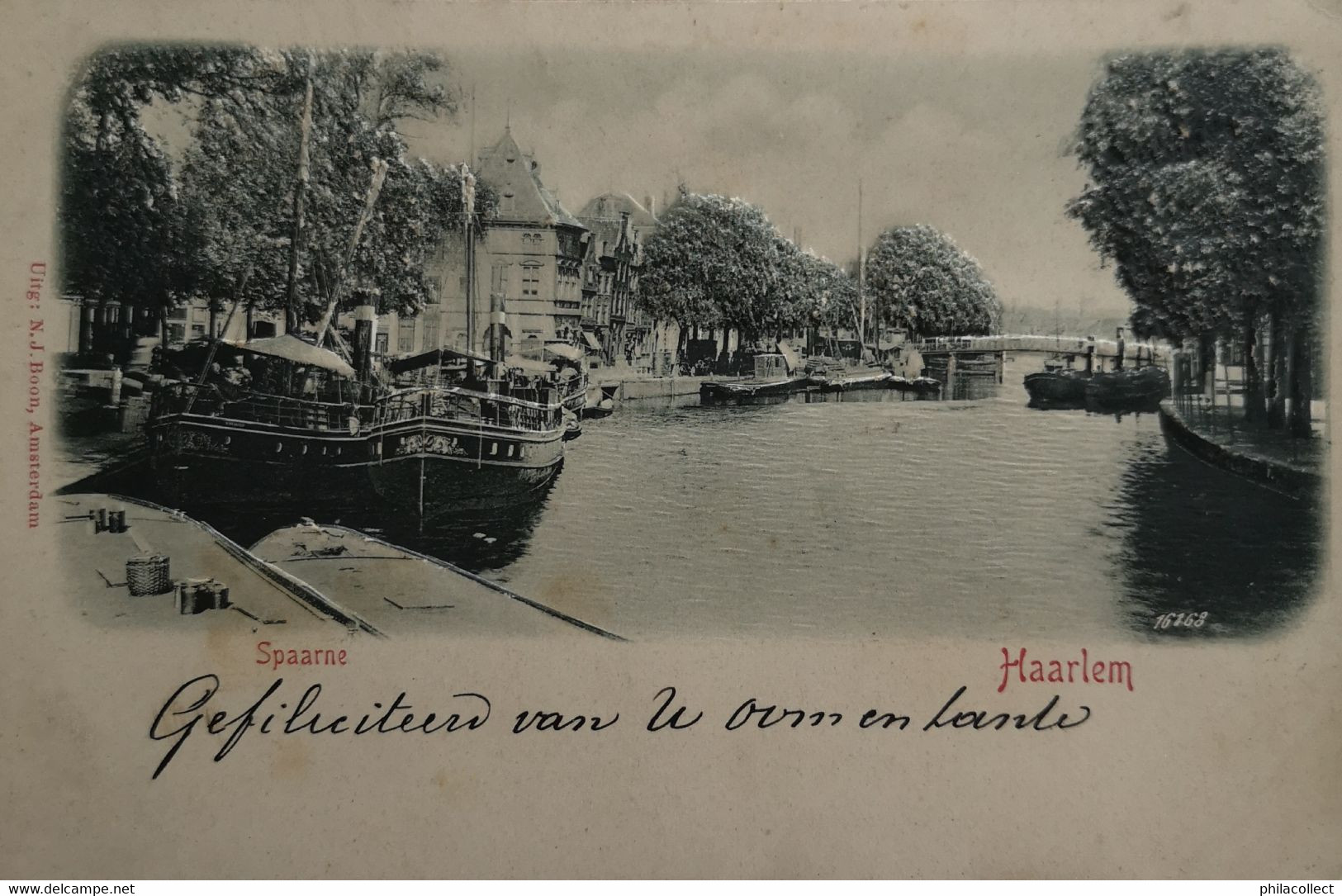 Haarlem // Relief Kaart // Spaarne Ca 1900 Uitg. Boon - Vlekken - Haarlem