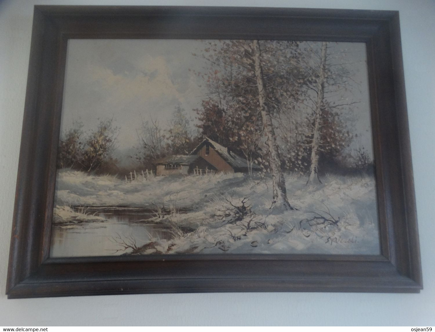 Paysage D'hiver - Tableau Signé. - Acryliques