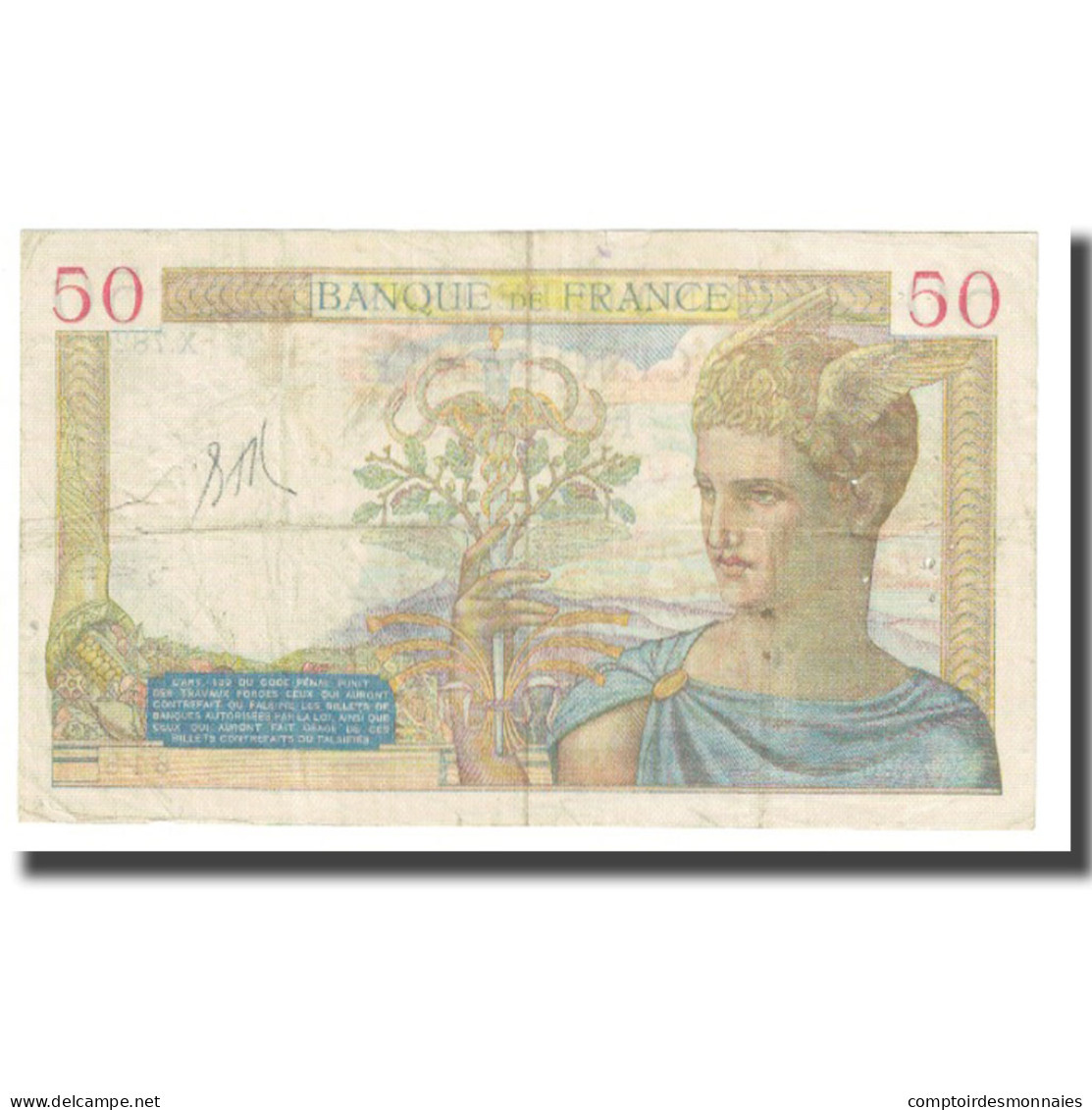 France, 50 Francs, 1938, P. Rousseau And R. Favre-Gilly, 1938-03-17, TTB - 50 F 1934-1940 ''Cérès''