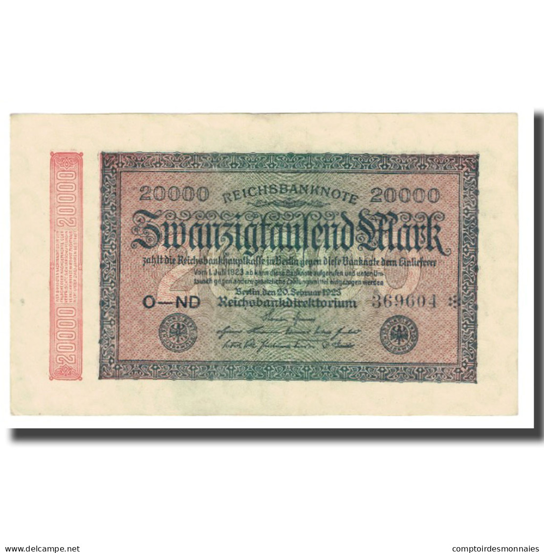 Billet, Allemagne, 20,000 Mark, 1923, 1923-02-20, KM:85a, SUP - 20000 Mark