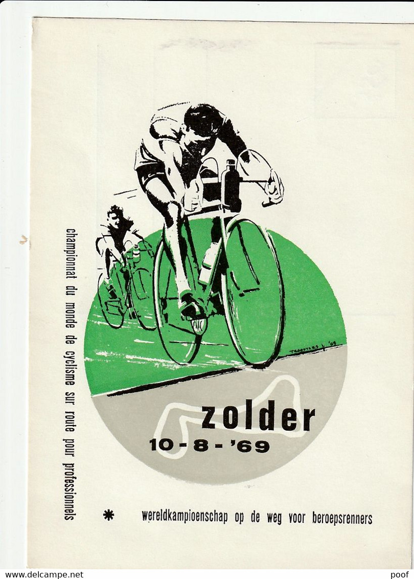 Zolder : Reclamekaart Wereldkampioenschap Op De Weg Voor Beroepsrenners 10 - 8 - '69 - Heusden-Zolder