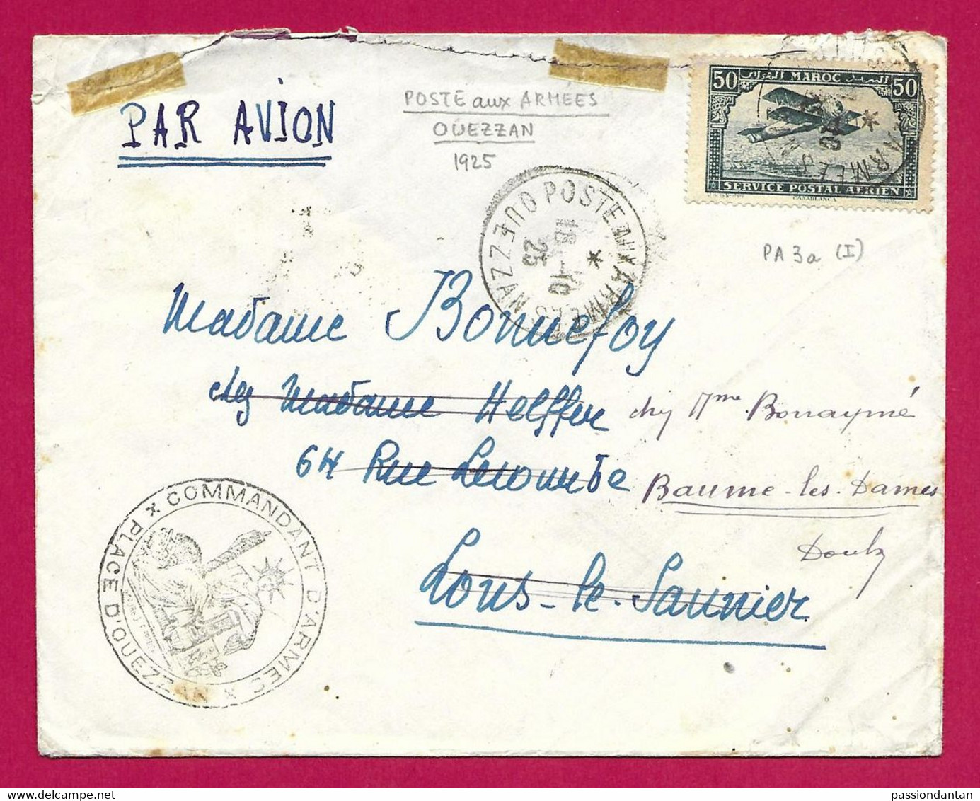 Enveloppe Datée De 1915 - Troupes D'Occupation Au Maroc - Ouazzane - Oblitération "Postes Aux Armées" - Cartas & Documentos