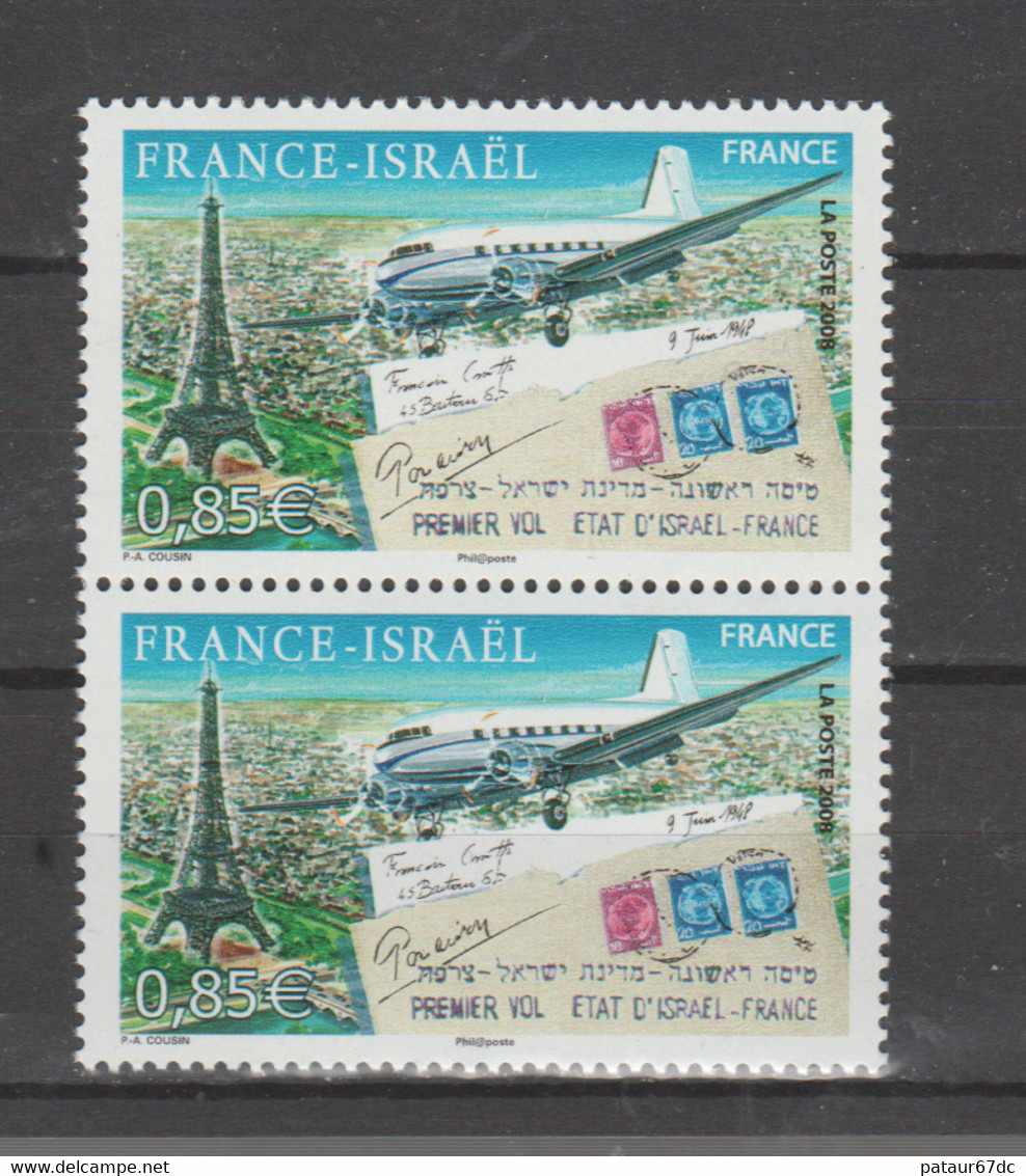 FRANCE / 2008 / Y&T N° 4300 ** : France-Israël (Paris - Tour Eiffel) X 2 En Paire - Nuevos