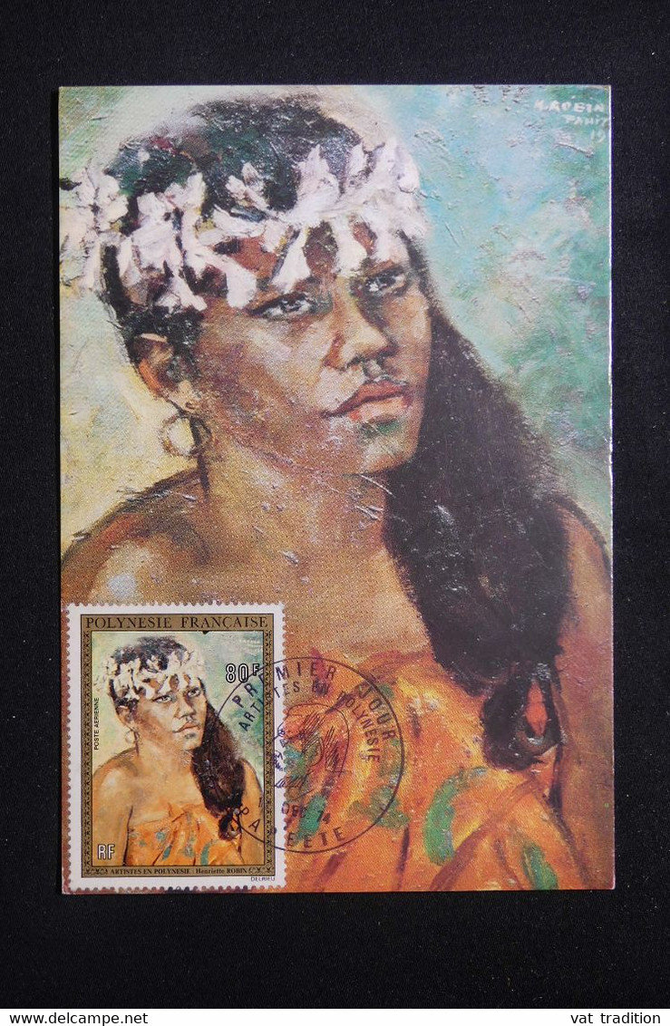 POLYNÉSIE - Carte Maximum En 1974 - Oeuvre De H. Robin - Polynésienne - L 88630 - Cartoline Maximum