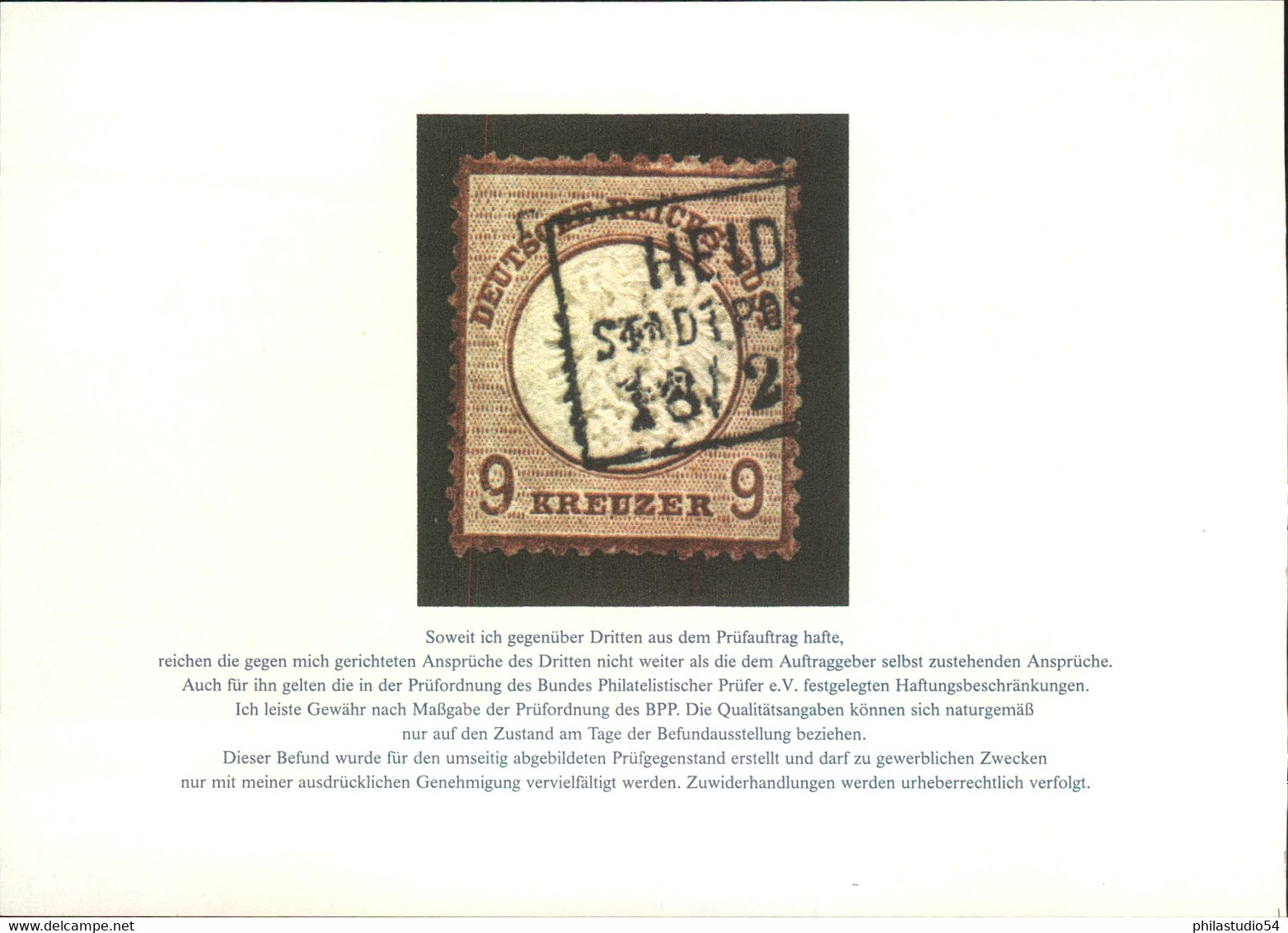 1872, 9 Kreuzer Mittelrotbraun (27 B), Gestempelt. Befund Jäschke-Lantelme BPP - Used Stamps