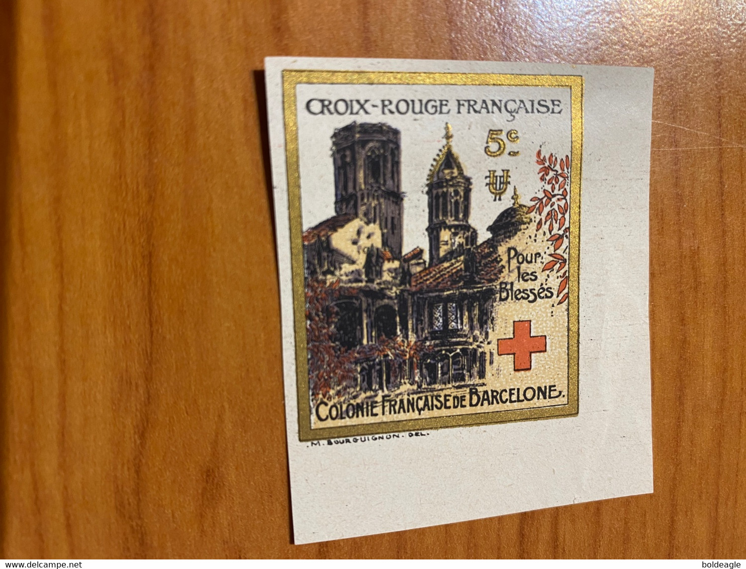 Vignette - Colonie Française De Barcelone -croix Rouge / Militaire - Croix Rouge