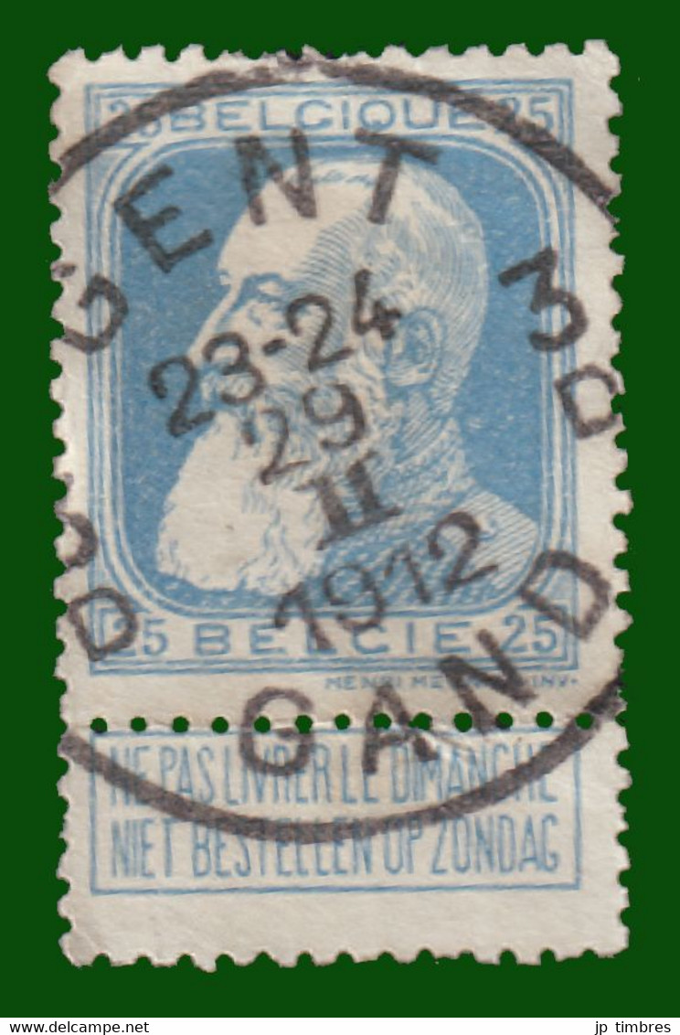 COB N° 76 - Belle Oblitération - "GENT 3D GAND" - 1905 Thick Beard