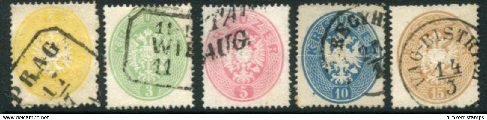 AUSTRIA 1863 Arms Set Perforated 14 Fine Used.  Michel 24-28 - Used Stamps