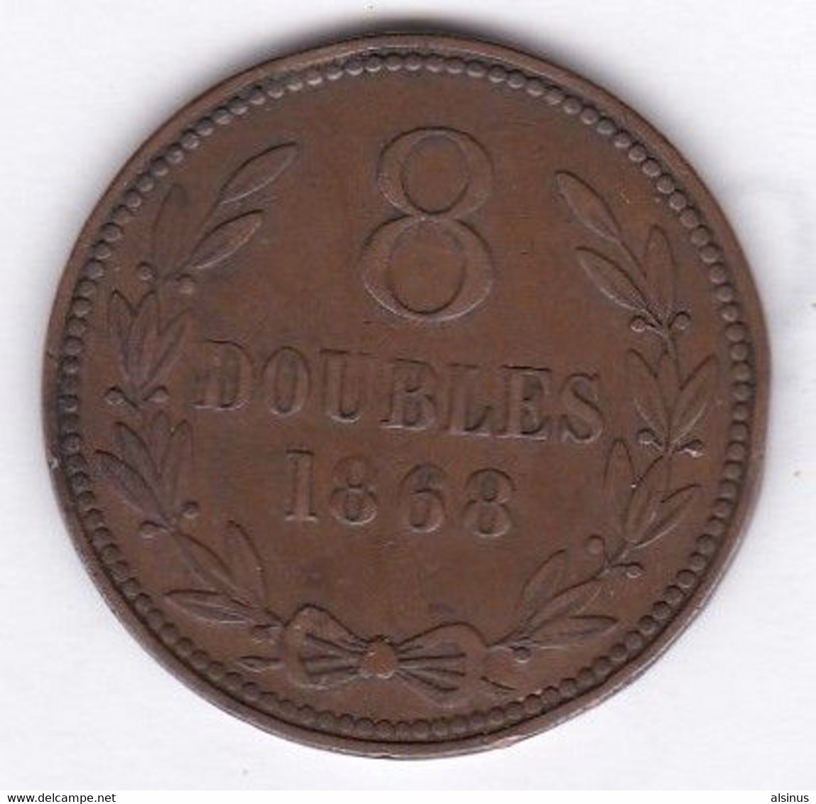 GUERNESEY - 8 DOUBLES - 1868 - Guernesey