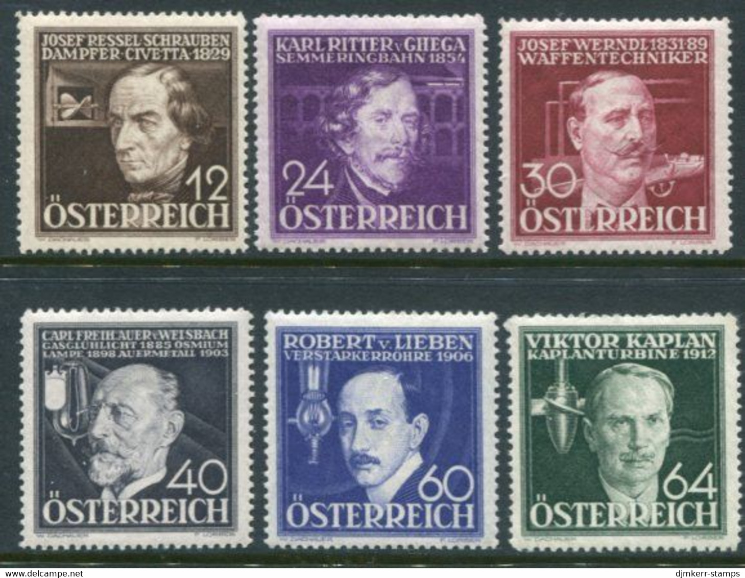 AUSTRIA 1936 Inventors Set MNH / **.  Michel 632-37 - Ungebraucht