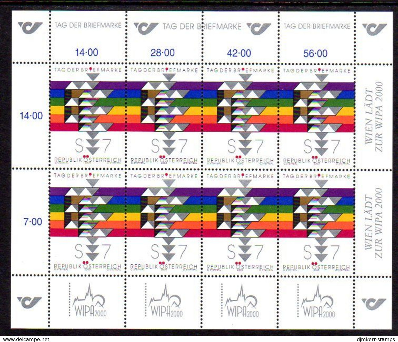AUSTRIA 2000 Stamp Day Sheetlet, MNH / **.  Michel 2315 Kb - Blokken & Velletjes