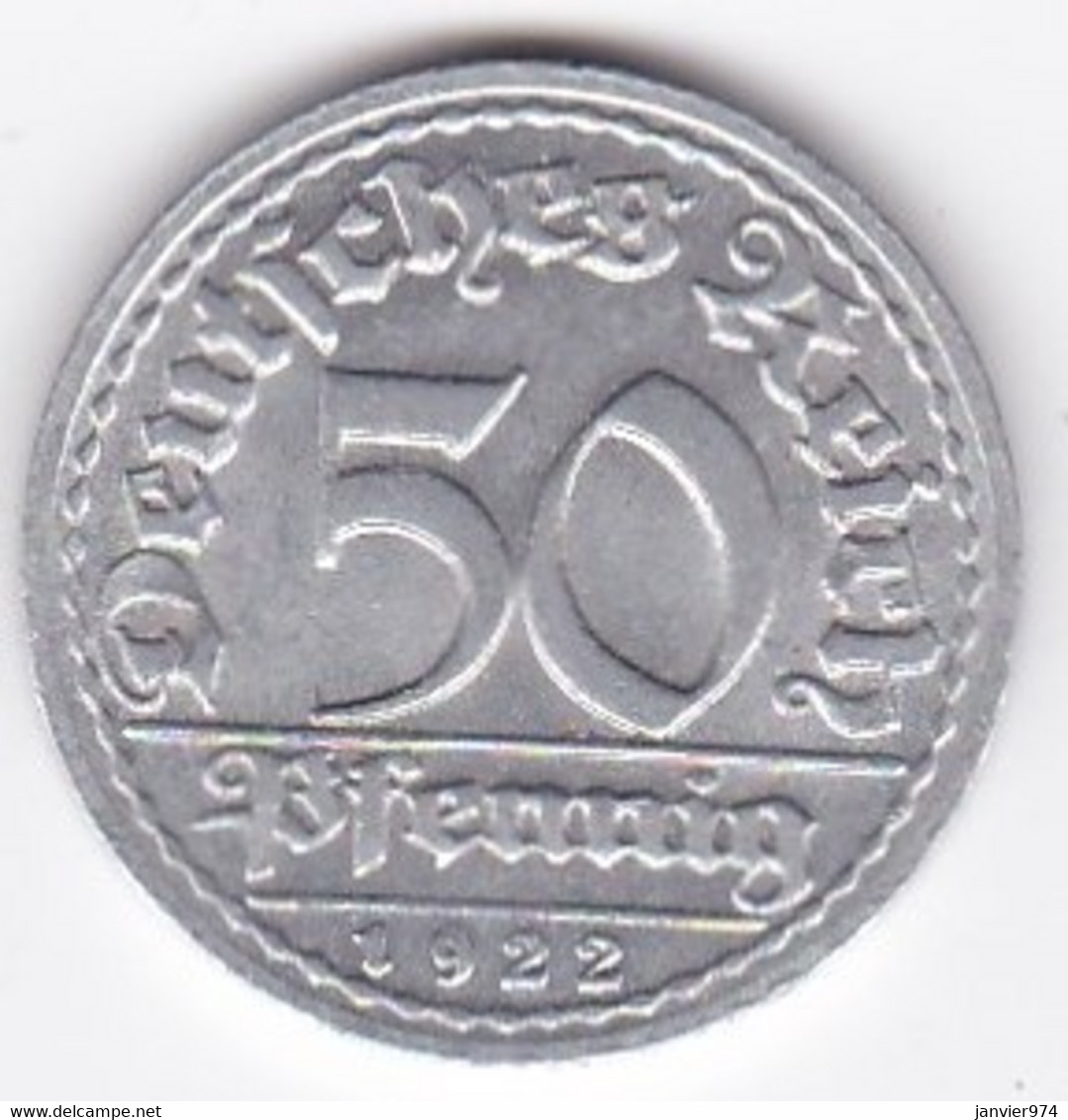 République De Weimar 50 Pfennig 1922 D MUNICH  , En Aluminium - 50 Renten- & 50 Reichspfennig