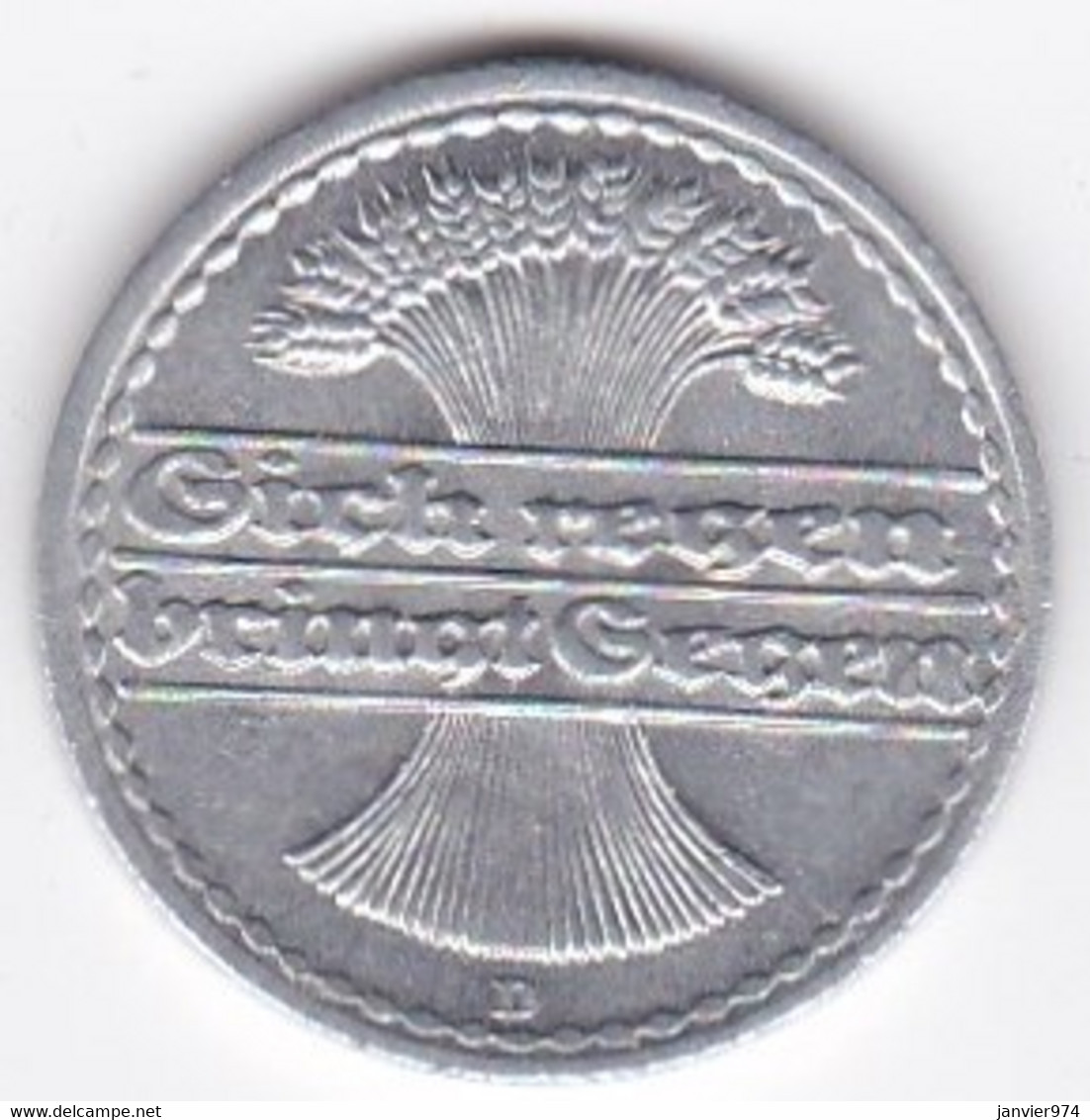 République De Weimar 50 Pfennig 1922 D MUNICH  , En Aluminium - 50 Renten- & 50 Reichspfennig