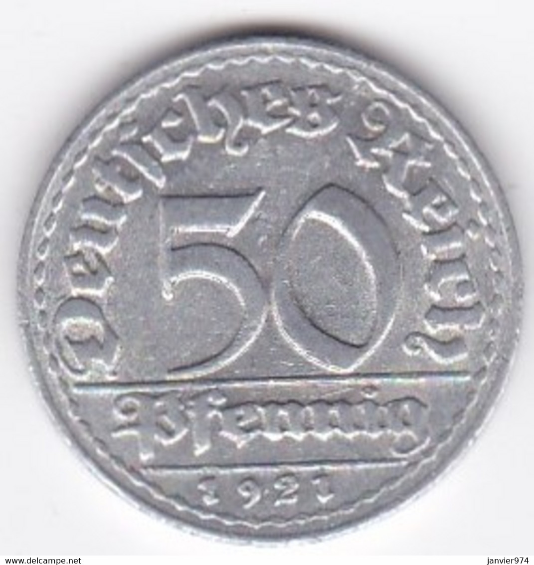 République De Weimar 50 Pfennig 1921 D MUNICH  , En Aluminium - 50 Rentenpfennig & 50 Reichspfennig