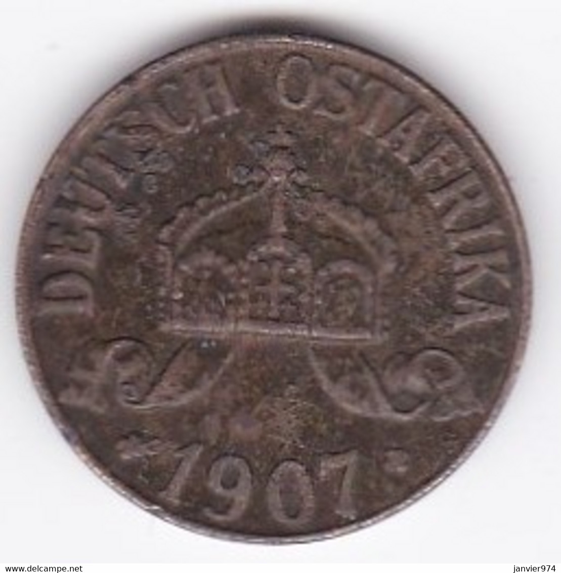 German East Africa. 1 Heller 1907 J . KM# 7 - Deutsch-Ostafrika