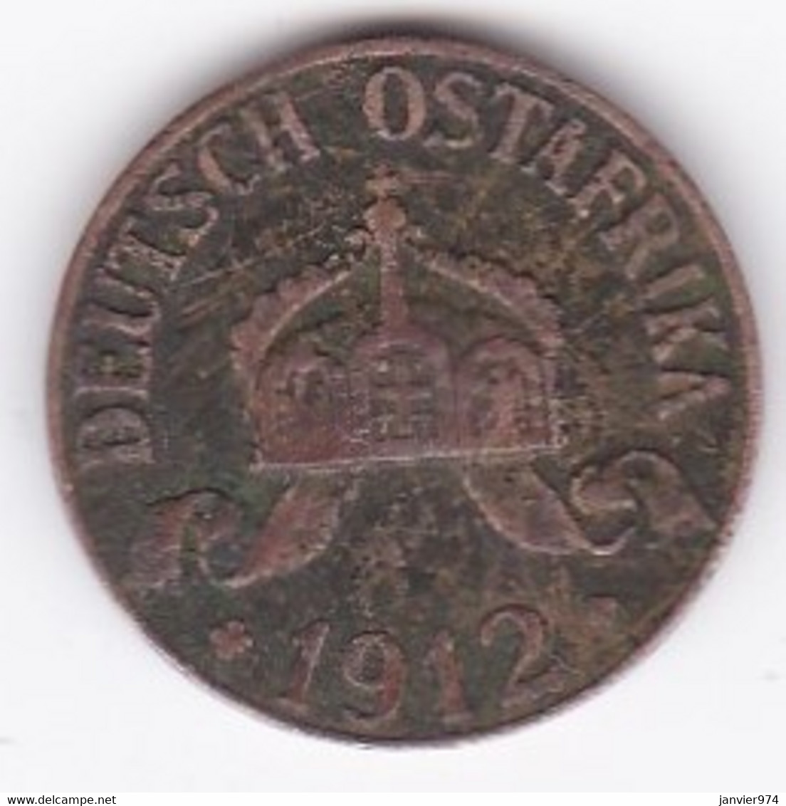 German East Africa. 1 Heller 1912 J . KM# 7 - Deutsch-Ostafrika