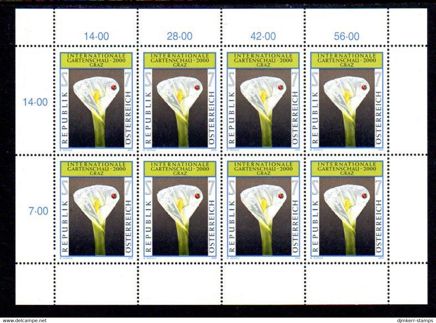 AUSTRIA 2000 Horticultural Show Sheetlet, MNH / **.  Michel 2305 Kb - Blocks & Kleinbögen