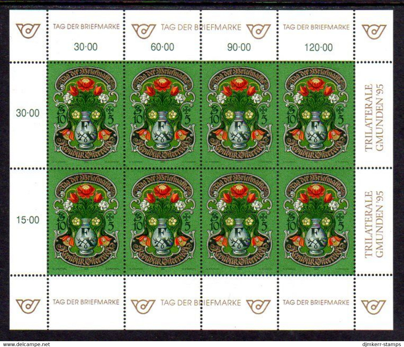 AUSTRIA 1995 Stamp Day Sheetlet, MNH / **.  Michel 2158 Kb - Blocks & Sheetlets & Panes