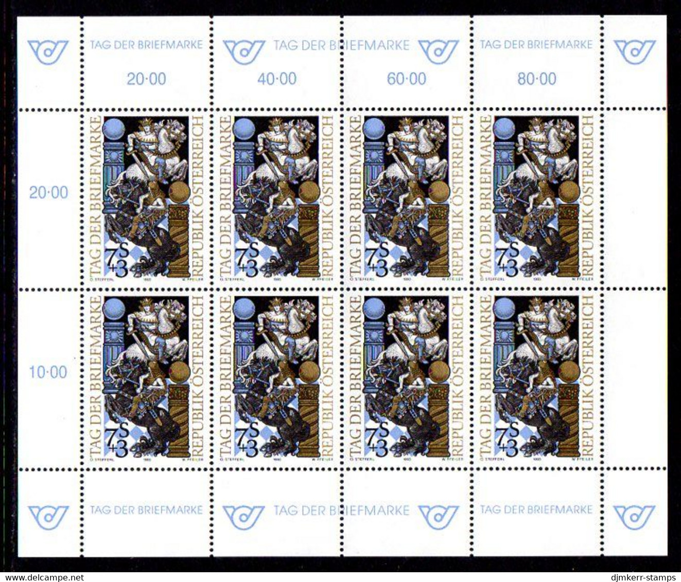 AUSTRIA 1993 Stamp Day Sheetlet, MNH / **.  Michel 2097 Kb - Blocs & Feuillets