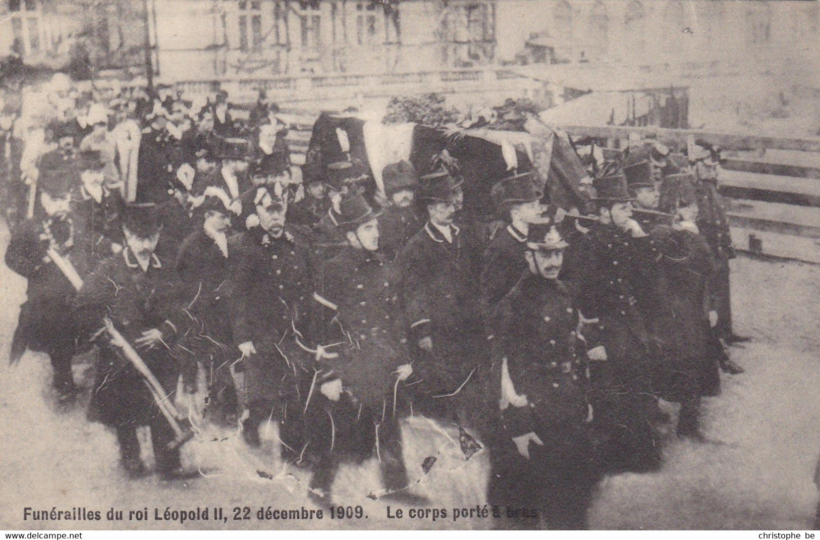 Brussel, Funérailles Du Roi Léopold II, 22 Décembre 1909, Le Corps Porté (pk77501) - Feesten En Evenementen
