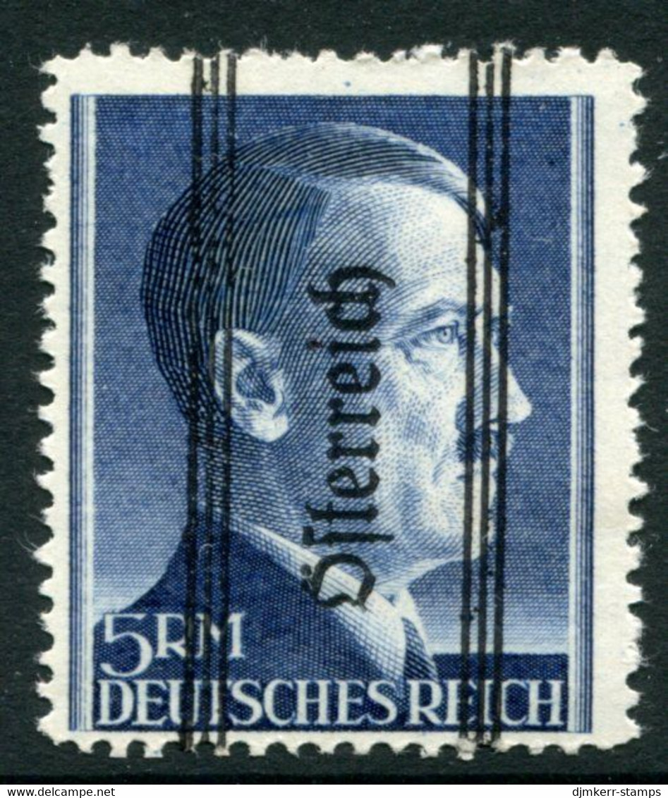 AUSTRIA 1945 5 RM  Perf. 12½  With Vertical Overprint And Bars  MNH/**.  Michel 696 II A - Ungebraucht