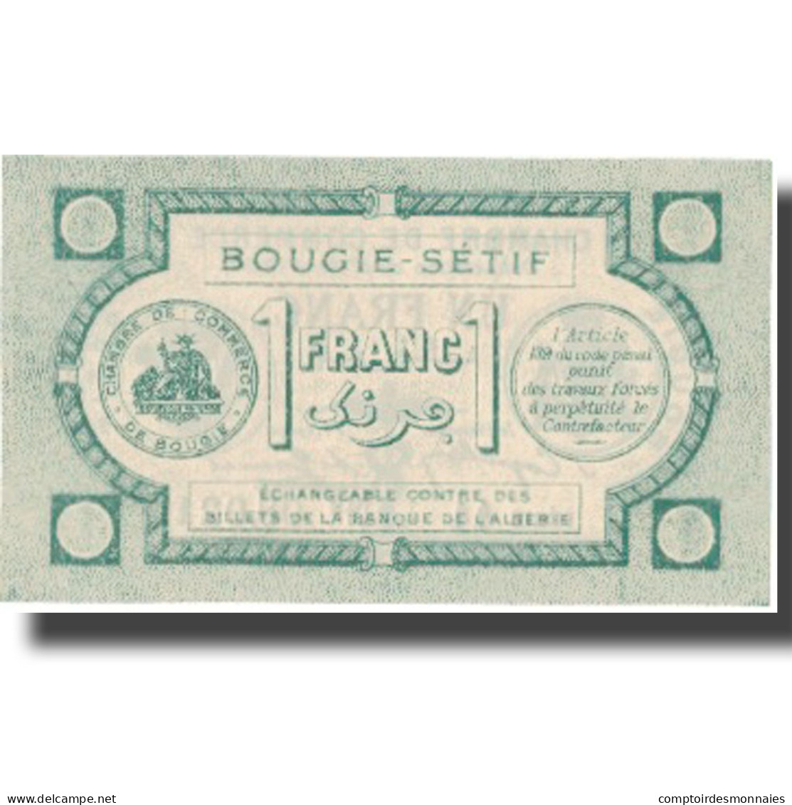 Billet, Algeria, 1 Franc, Chambre De Commerce, 1915, 1915-04-17, SUP - Algérie