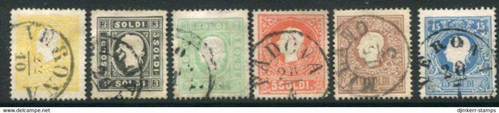 AUSTRIA: LOMBARDY VENETIA 1858 Franz Joseph Type II Set Of 6,  Used.  Michel 6-11 II - Used Stamps