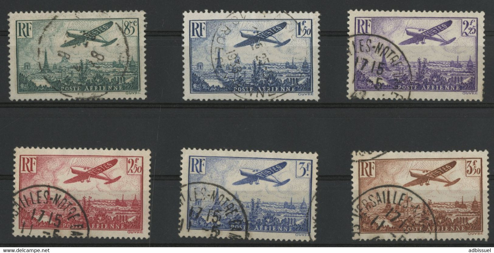 POSTE AERIENNE N°8 à 13 Cote 55 € Oblitérés - 1927-1959 Matasellados