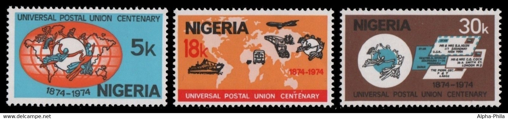 Nigeria 1974 - Mi-Nr. 304-306 ** - MNH - UPU - Nigeria (1961-...)