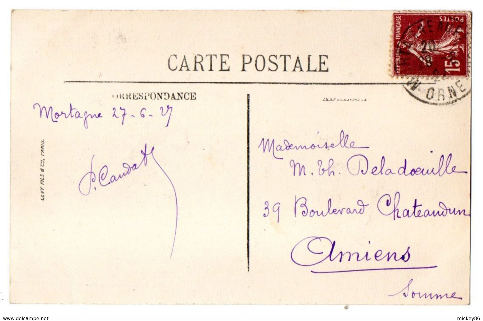 MORTAGNE --1923--La Grande Rue Et L'Hôtel Des Postes (animée,commerces)....à Saisir - Mortagne Au Perche