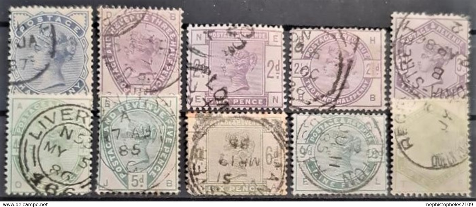 GREAT BRITAIN 1883/84 - Canceled - Sc# 98-107 - Complete Set! - Used Stamps