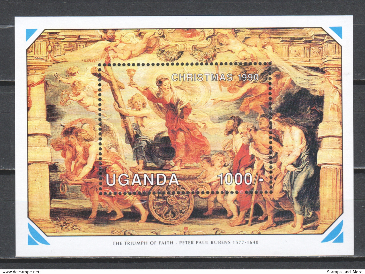 Uganda 1990 Mi Block 124 MNH PETER PAUL RUBENS - THE TRIUMPH OF FAITH - Rubens