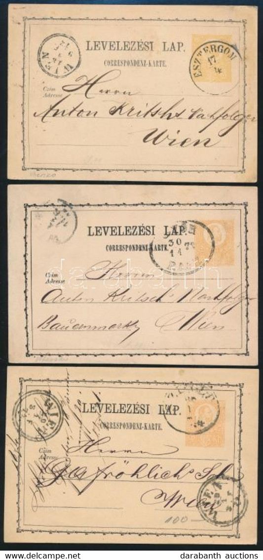 1872-1874 3 Db Futott 2kr Díjjegyes Levelezőlap - Otros & Sin Clasificación