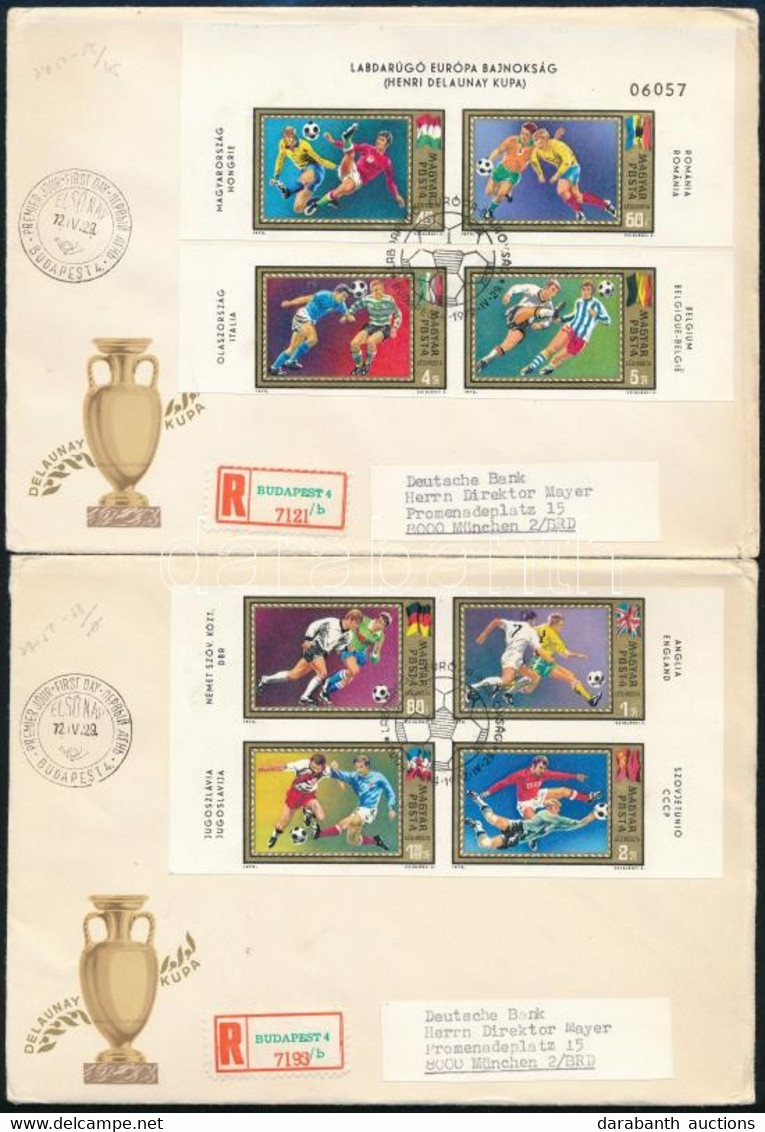 1972 Labdarúgó EB Vágott Sor összefüggésekben 2 Db Ajánlott FDC-n / Mi 2751-2758 Imperforate Set On 2 Registered FDC - Altri & Non Classificati